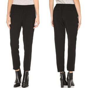 NWT Vince Relaxed Satin Piped Pull-On Trouser Pants in Black Size XS, S $295